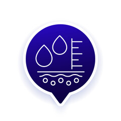 moisture level icon with water drops, line design