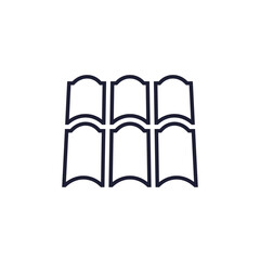 roof tiles icon on white, line design