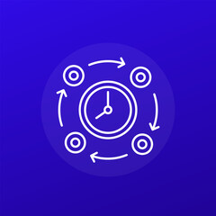 routine, daily activities line icon
