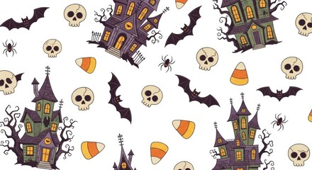 Naklejka premium Halloween pattern design