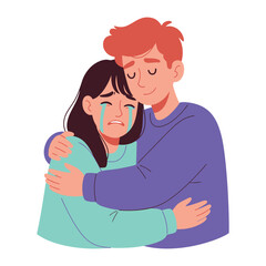 Embracing Comfort: A Tender Embrace. A comforting embrace offers solace and understanding, highlighting the depth of compassion and the strength found in human connection.