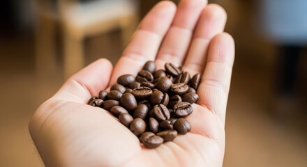 handful of coffee beans