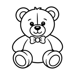 teddy bear vector illustration line drawing coloring page
