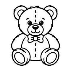 Obraz premium Taddy beer illustration vector line art design