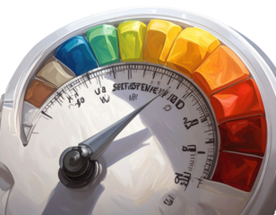 Angled Perspective of Customer Satisfaction Meter, Five-Step Scale, Transparent PNG