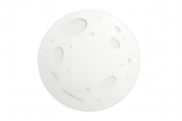 Paper cut style moon with craters isolated on transparent background, perfect for space themed projects