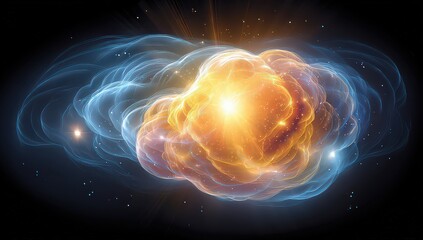 Obraz premium Abstract Colorful Glowing Nebula In Space