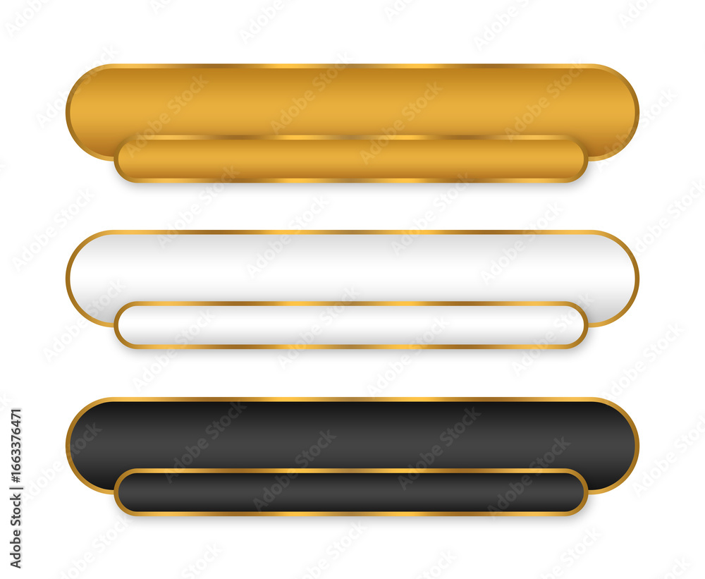 Aufkleber modern text box blank silver gold element, gold frame text box element design template transparent p