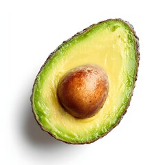 isolate of an avocado is shown on a white background