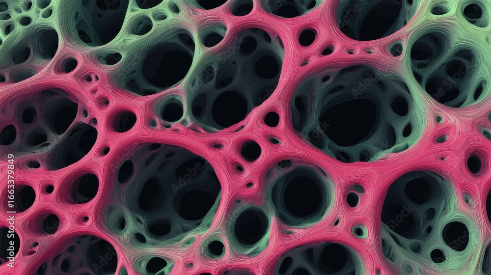 Poster colorful abstract pattern showcasing intricate details of cellular structures