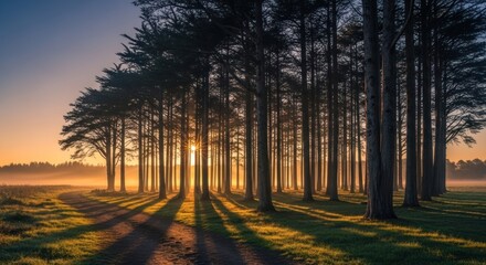 sunrise in the forest
