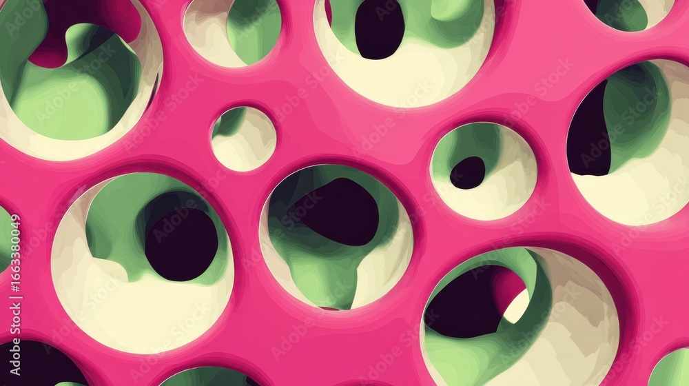 Poster colorful abstract design featuring vibrant shapes and patterns created with bold colors