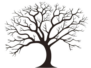 Obraz premium tree drawing silhouette