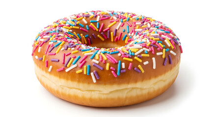 Delicious donut with colorful sprinkles