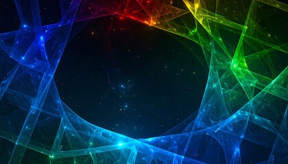 Rainbow Nebula Fractal Art, Digital Space