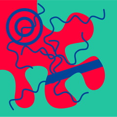 Abstract Graphic with Squiggles and Shapes