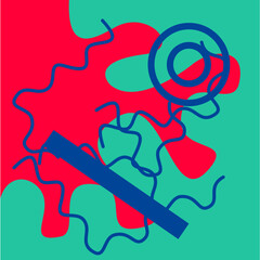 Abstract Graphic with Squiggles and Shapes