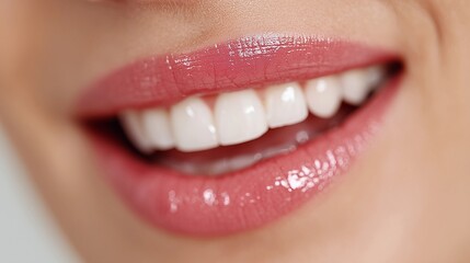 Close-up,white teeth smile,healthy mouth,woman smiling lips,World Oral Health Day concept.