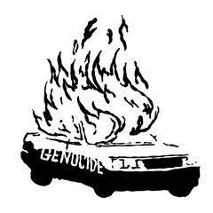 vector illustration of a genocide car