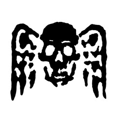 skull and wings vector illustration