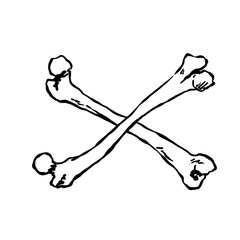 vector illustration of crosses bones