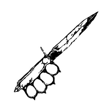 Brass knuckle with knives 