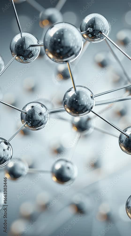 Poster explore the intricate design of molecular structures showcasing connectivity and detail in a futuris