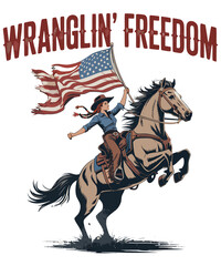 Fototapeta premium Western Cowboy T Shirt Design