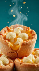 Hot Cauliflower and Cheese Pot Pies