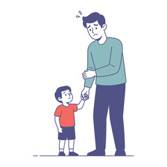 A Child's Grievance: A poignant illustration depicts a child's earnest plea, as they seek solace from a concerned figure. It's a moment of shared connection.