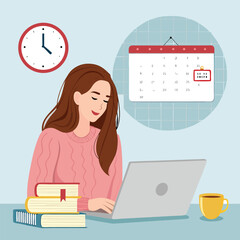 young woman with laptop