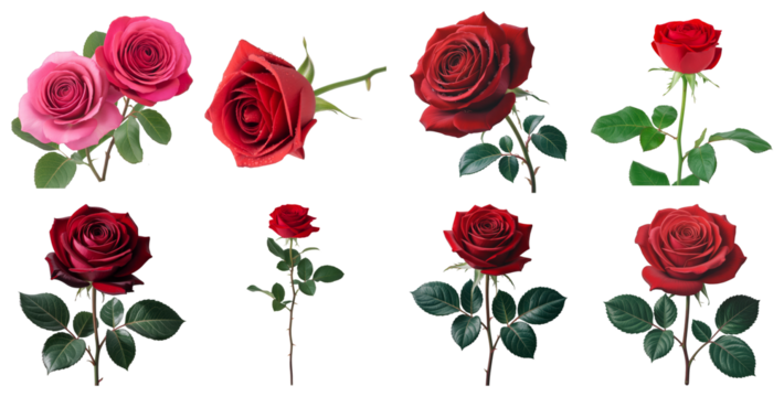 Red and pink roses with green leaves red roses flowers