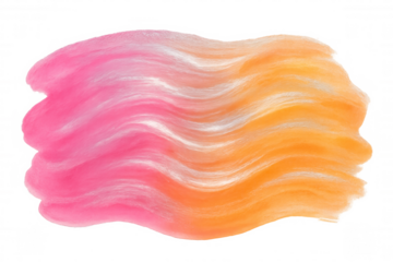 Vibrant pink and orange brush strokes blending into wavy gradient, transparent backdrop highlighting artistic colorful texture