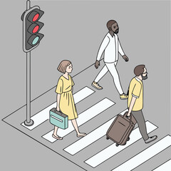 business people on the road