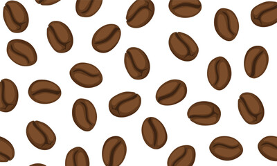 Seamless Coffee Bean Pattern Vector on Transparent Background