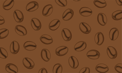 Seamless Coffee Bean Pattern. Coffee Beans Vector Background