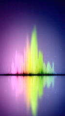 Vibrant Neon City Skyline with Glitch Distortion