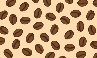Seamless Coffee Bean Pattern. Coffee Beans Vector Background