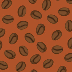 Seamless doodle coffee beans pattern. coffee beans background. Perfect for Cafe Identity Design