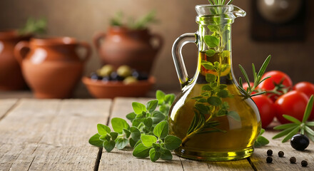 Olive Oil Infusion with Herbs and Tomatoes