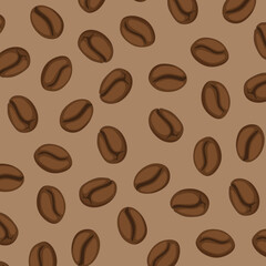 Seamless doodle coffee beans pattern. coffee beans background. Perfect for Cafe Identity Design