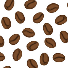 Seamless doodle coffee beans pattern. coffee beans background. Perfect for Cafe Identity Design