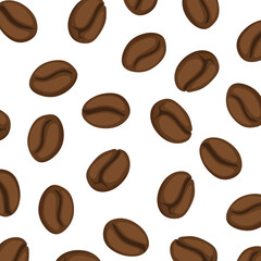 Seamless Coffee Beans Pattern Vector for Packaging and Cafe Design. Coffee Bean Seamless Background