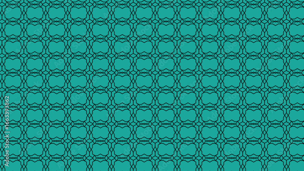 Poster modern minimal seamless geometric pattern on green background with white and black line vector textu
