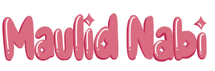 Maulid Nabi Colourful Text