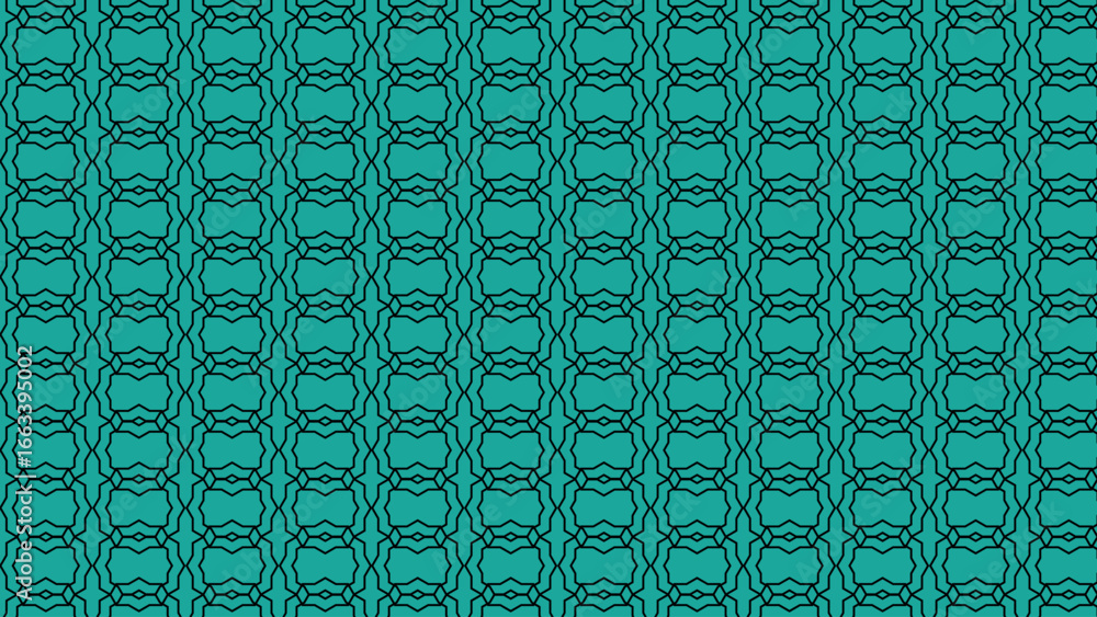 Poster modern minimal seamless geometric pattern on green background with white and black line vector textu