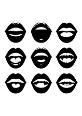 Set of Silhouetted Mouth Expressions