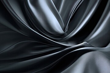Fototapeta premium Draped dark gray fabric