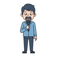 Unexpected Speech: An illustration captures the moment a person delivers a speech using a microphone, conveying surprise and intensity. 