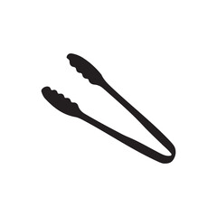 Ice tongs silhouette vector flat illustration design on white background